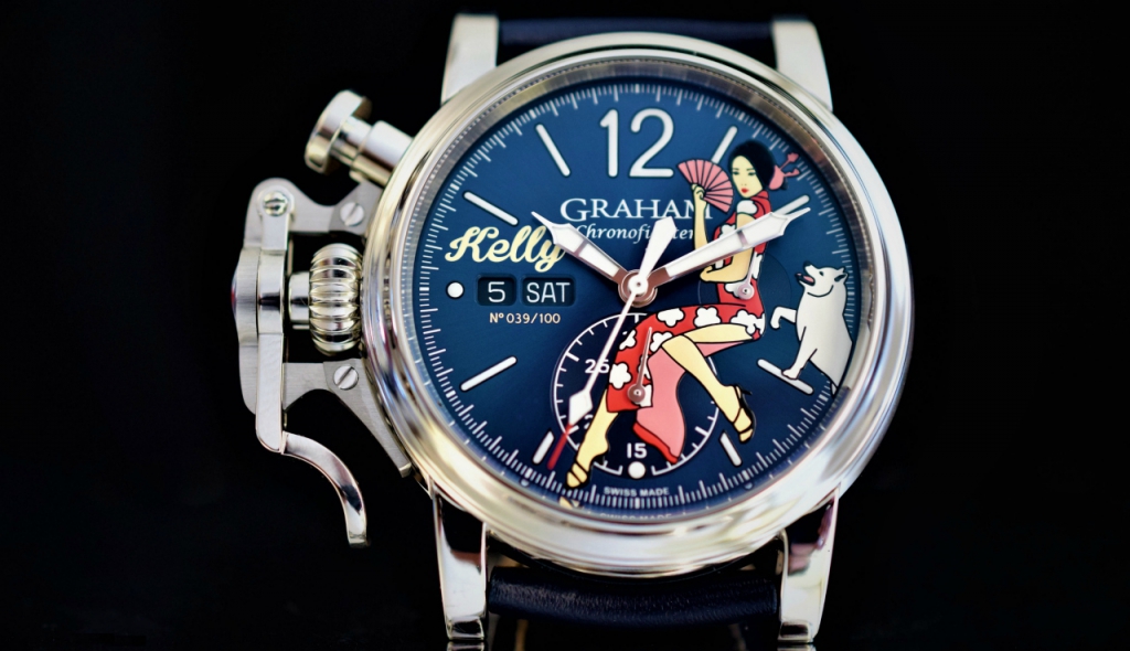 Graham Presents Chronofighter Vintage Nose Art Kelly Watch Exclusive