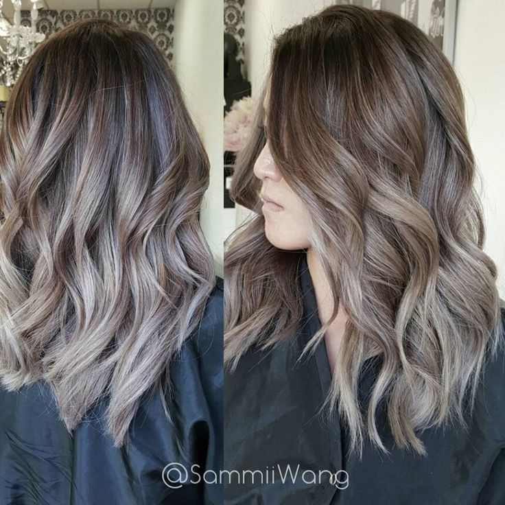 brown to gray ombre hair