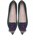 Ella green and purple fur tassel – pair_PVP 179-min