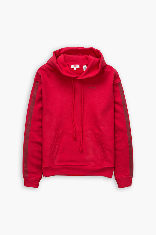 Levis CNY - WOMEN - GRAPHIC 'UNBASIC' HOODIE RED GLITTER HOODIE -69639-0003  - RM239 