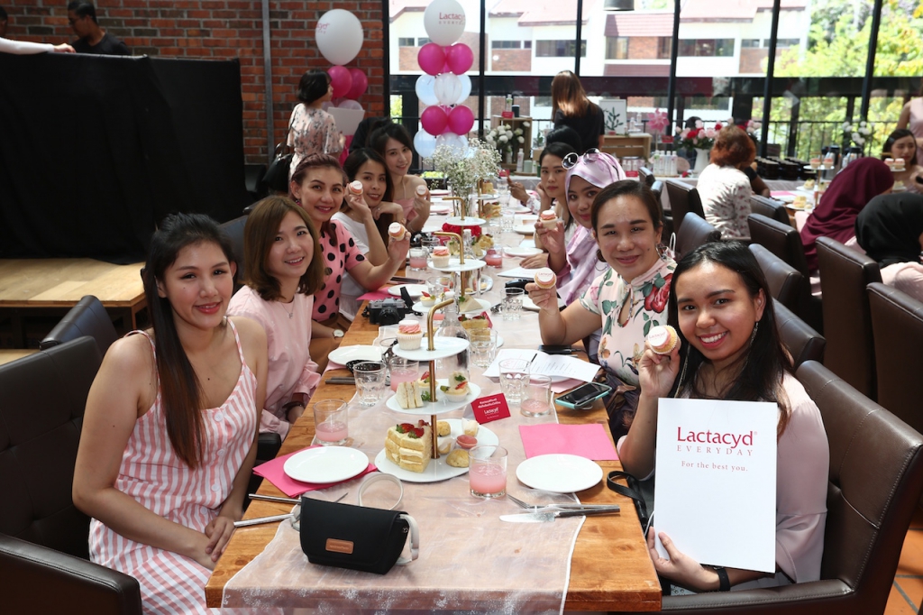 Guests, including beauty editors and lifestyle influencers, enjoying their afternoon tea served at ‘Be the best you on V day by Lactacyd’ tea party held at Greenhouse by Muir, Ampang.